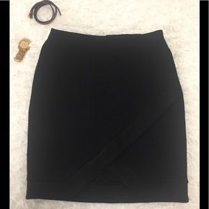 Express Black peekaboo mini skirt